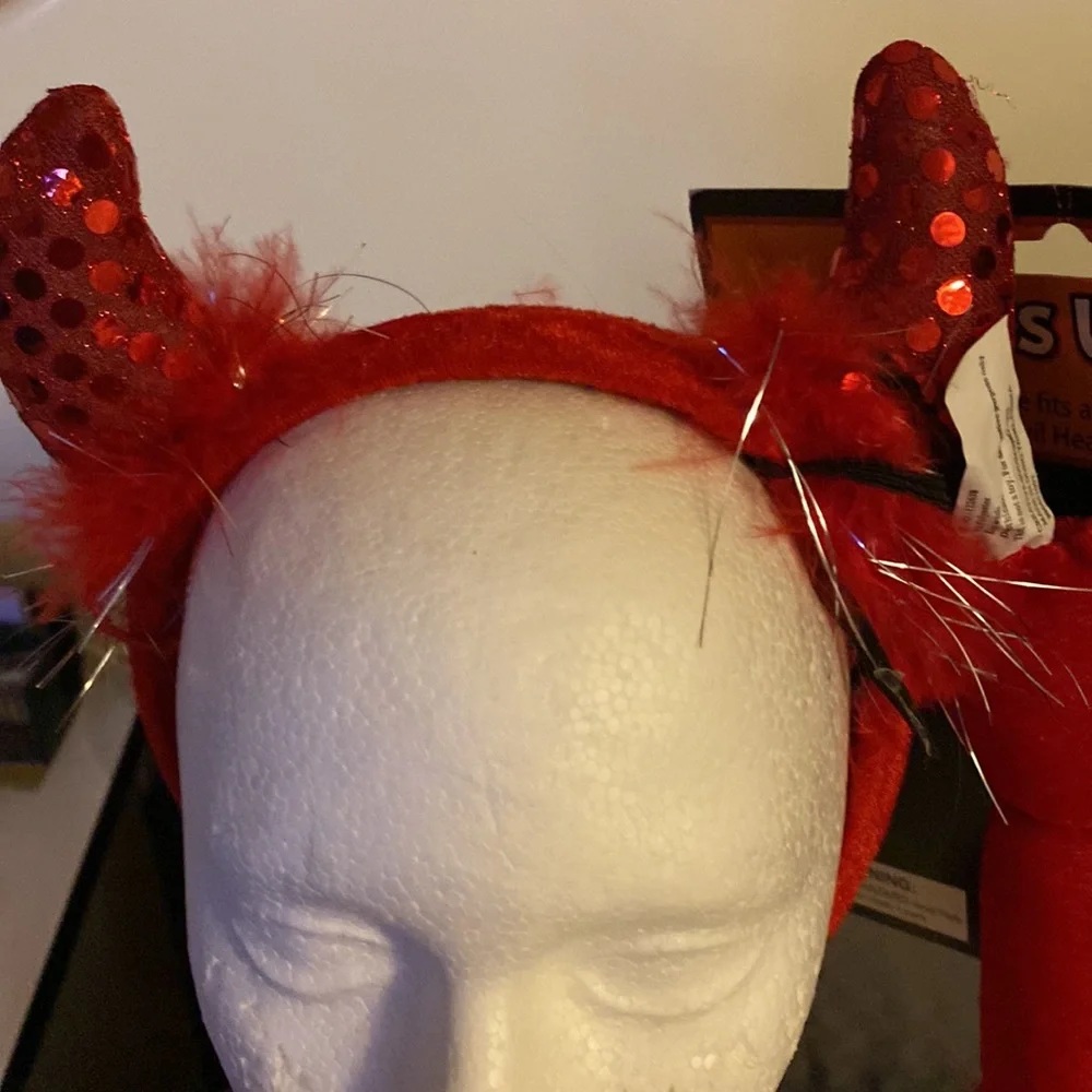 Happy Halloween Devil Headband and Tall matching kids one size